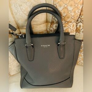 Coach Gray Pebble Leather Satchel